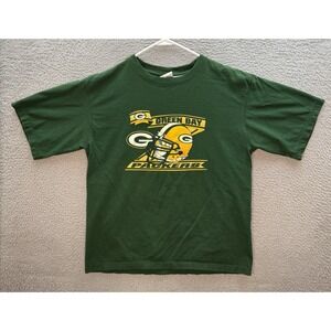 Vintage Green Bay Packers Shirt Adult Large Green NFL Football 1990s Y2K Mens